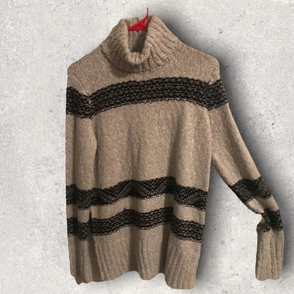 Universal Thread Oversized Sparkle Striped Turtleneck Sweater - Picture 2 of 5